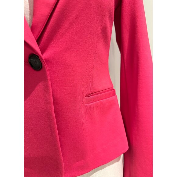 Bright Red Blazer Jacket Womens Size S Jersey Fabric - Picture 4 of 7